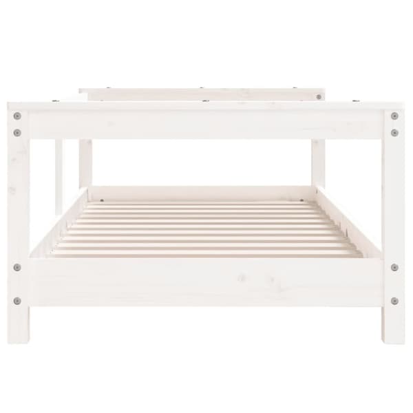 sengeramme til juniorseng 70x140 cm massivt fyrretræ hvid