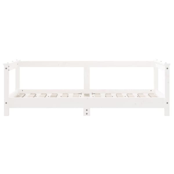sengeramme til juniorseng 70x140 cm massivt fyrretræ hvid