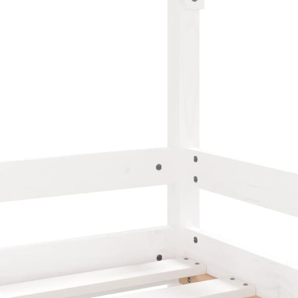 Sängram för barn vit 90x190 cm massiv furu