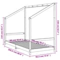 Miniatyrbild 9 av 9: Sängram för barnsäng svart 90x200 cm massiv furu