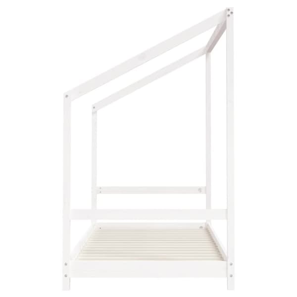 sengeramme til juniorseng 90x190 cm massivt fyrretræ hvid