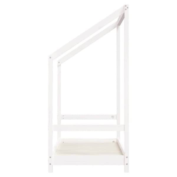 sengeramme til juniorseng 70x140 cm massivt fyrretræ hvid