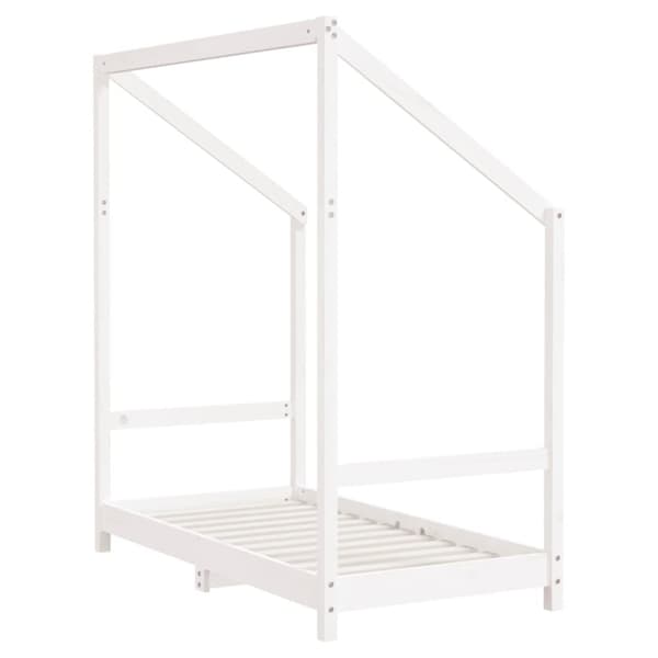 sengeramme til juniorseng 70x140 cm massivt fyrretræ hvid