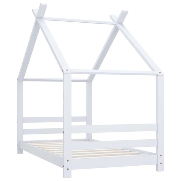 Barnsäng vit massiv furu 80x160 cm