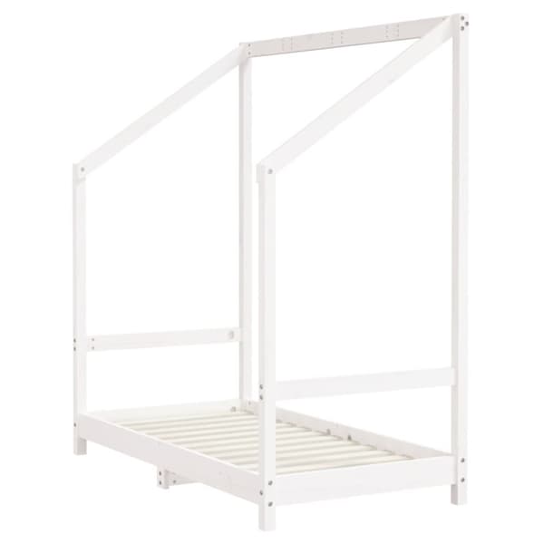sengeramme til juniorseng 2x(70x140) cm massivt fyrretræ hvid