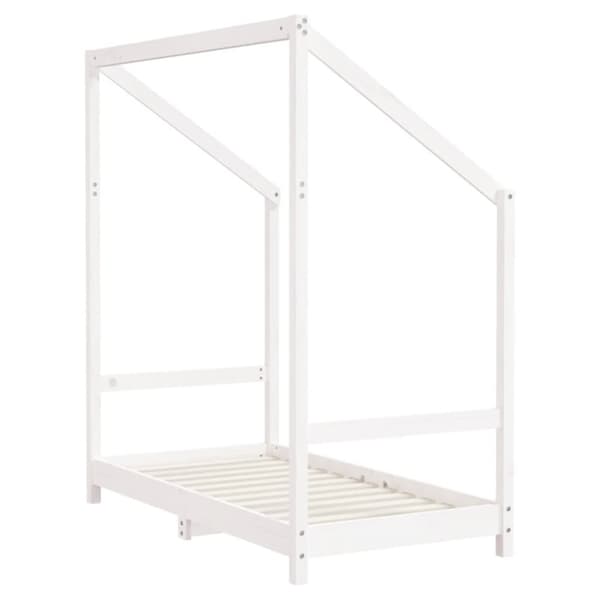 sengeramme til juniorseng 2x(70x140) cm massivt fyrretræ hvid