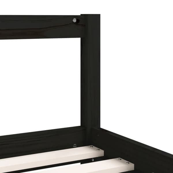 sengeramme til juniorseng m. skuffer 80x200 cm massivt fyr sort