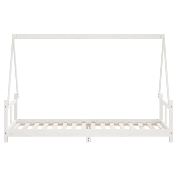 sengeramme til juniorseng 80x200 cm massivt fyrretræ hvid