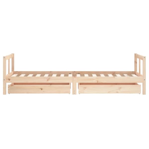 sengeramme til juniorseng m. skuffer 80x200 cm massivt fyr