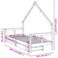 Miniatyrbild 10 av 10: Sängram för barnsäng m. lådor svart 80x200 cm massiv furu