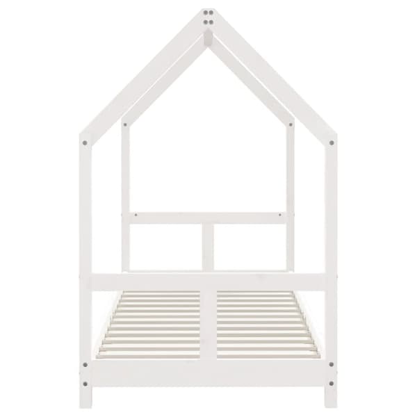 sengeramme til juniorseng 80x200 cm massivt fyrretræ hvid