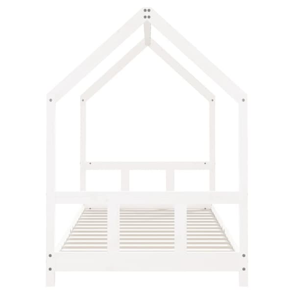 sengeramme til juniorseng 90x190 cm massivt fyrretræ hvid