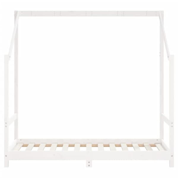 Sängram för barnsäng vit 2x(80x160) cm massiv furu