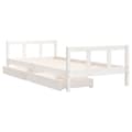 Miniatyrbillede 4 af 10: sengeramme til juniorseng m. skuffer 90x200 cm massivt fyr hvid