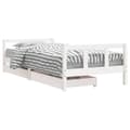 Miniatyrbillede 2 af 10: sengeramme til juniorseng m. skuffer 90x200 cm massivt fyr hvid