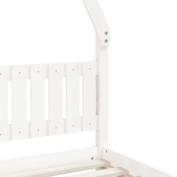sengeramme til juniorseng 80x200 cm massivt fyrretræ hvid