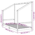 Miniatyrbillede 9 af 9: sengeramme til juniorseng 90x190 cm massivt fyrretræ sort