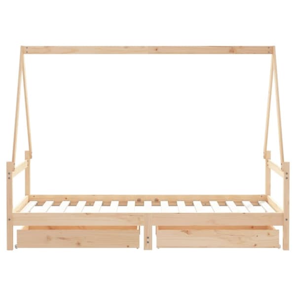 sengeramme til juniorseng m. skuffer 90x190 cm massivt fyr