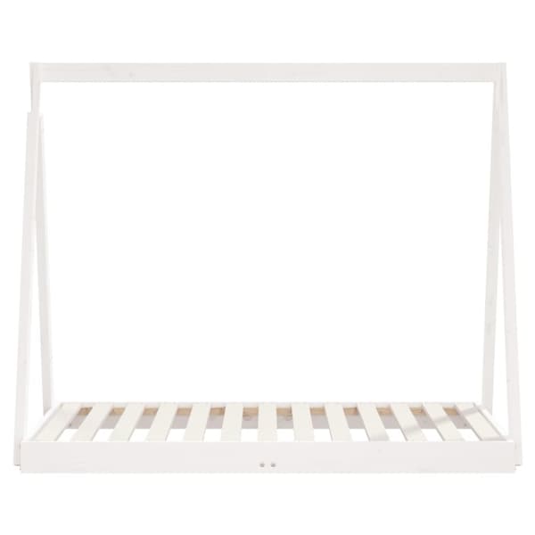 Sängram för barnsäng vit 70x140 cm massiv furu