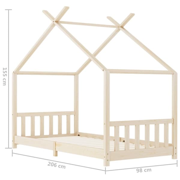 Barnsäng massiv furu 90x200 cm