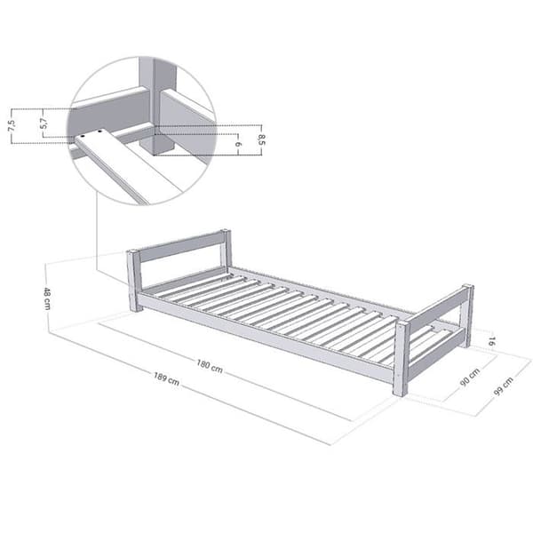 KIDDY barnsäng 90 x 180 naturträ