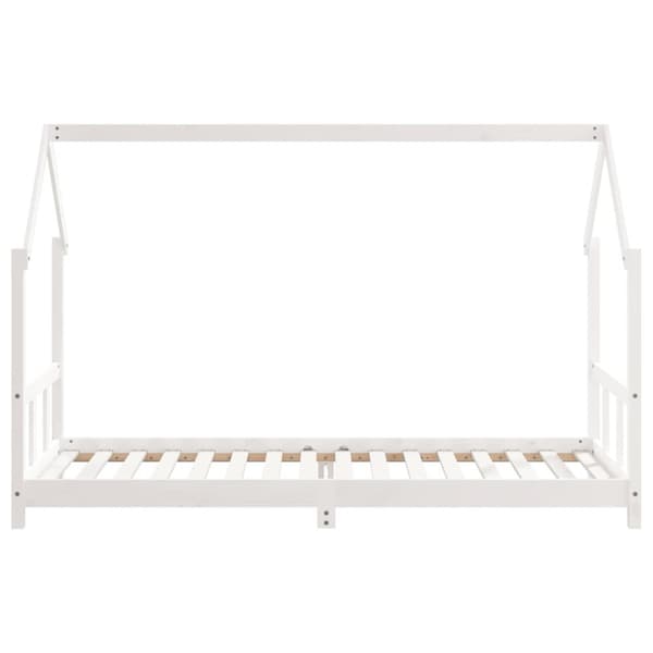 sengeramme til juniorseng 90x200 cm massivt fyrretræ hvid
