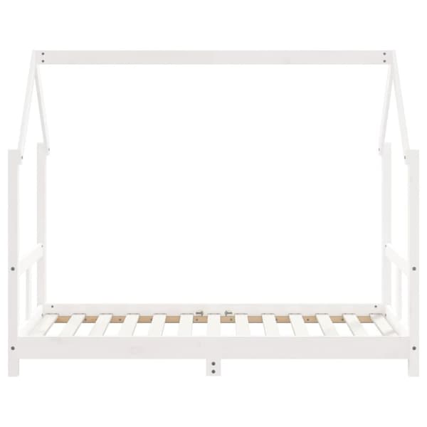 sengeramme til juniorseng 80x160 cm massivt fyrretræ hvid