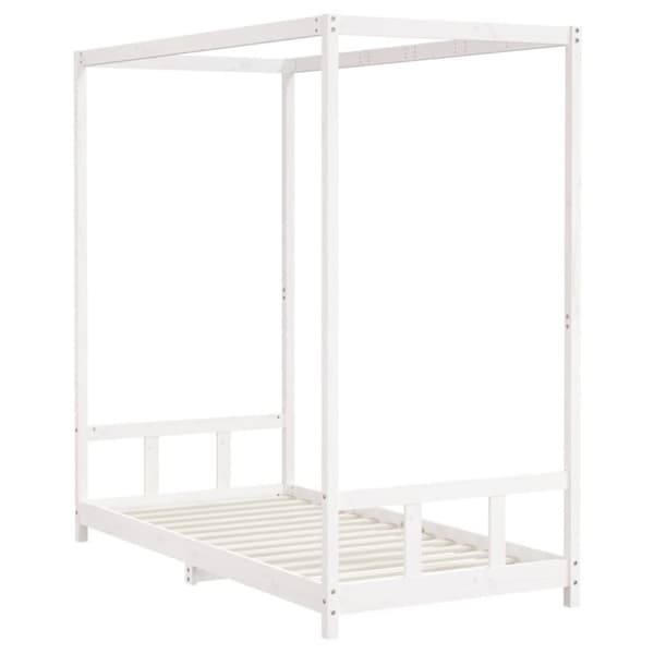 sengeramme til juniorseng 90x190 cm massivt fyrretræ hvid