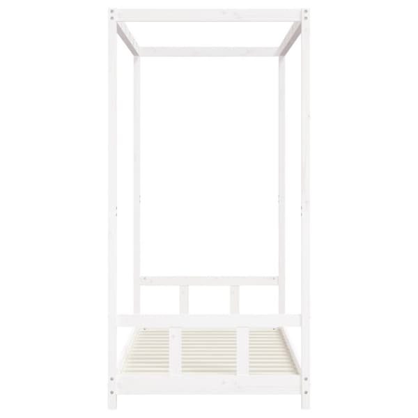 sengeramme til juniorseng 90x190 cm massivt fyrretræ hvid