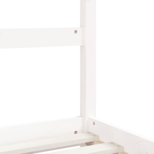 sengeramme til juniorseng 90x190 cm massivt fyrretræ hvid