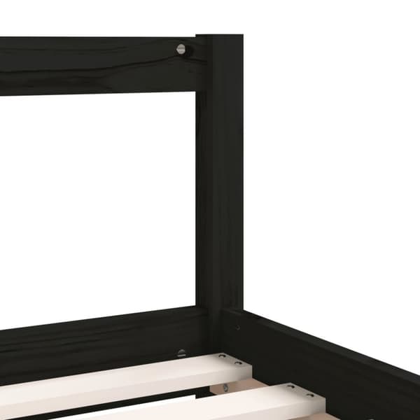 sengeramme til juniorseng m. skuffer 90x190 cm massivt fyr sort