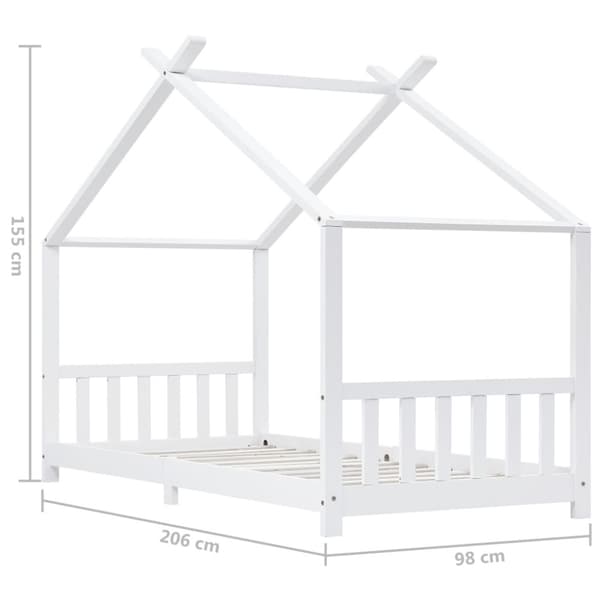 sengestel til børneseng 90 x 200 cm massivt fyrretræ hvid