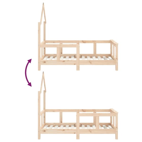 sengeramme til juniorseng 70x140 cm massivt fyrretræ