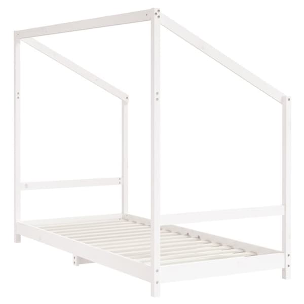 sengeramme til juniorseng 2x(90x200) cm massivt fyrretræ hvid