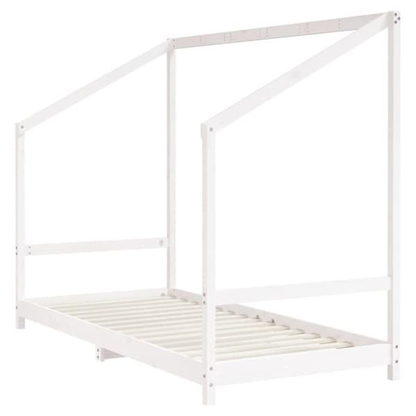 sengeramme til juniorseng 2x(90x190) cm massivt fyrretræ hvid