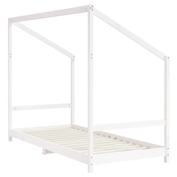 sengeramme til juniorseng 2x(90x190) cm massivt fyrretræ hvid