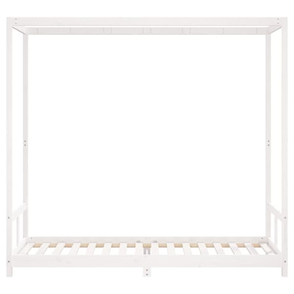 sengeramme til juniorseng 80x200 cm massivt fyrretræ hvid