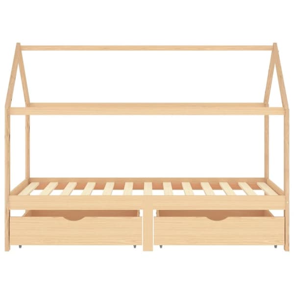 sengestel til børn med skuffer 90x200 cm massivt fyrretræ