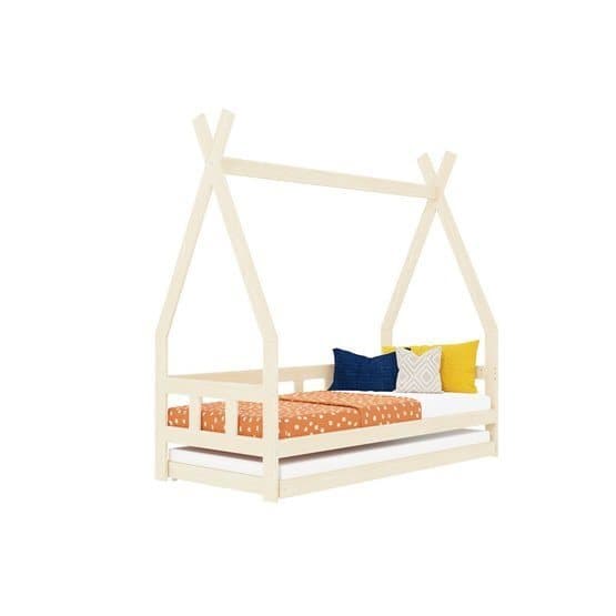 Benlemi - House Bed Like an Indian Telt - Hegn - 90x200 Cm - Hvid