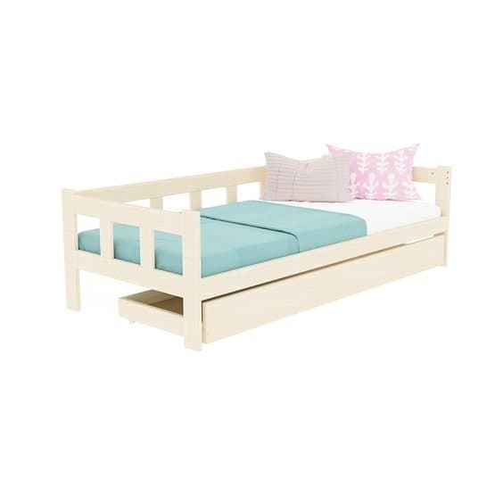 Benlemi - Enkeltseng med sidekant - Hegn - 80x160 Cm - Ubehandlet
