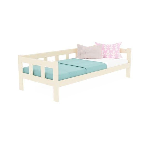 Benlemi - Enkeltseng med sidekant - Hegn - 90x200 Cm - Hvid