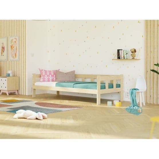 Benlemi - Enkeltseng Med Sidekant - Hegn - 90x200 Cm - Mørkegrå