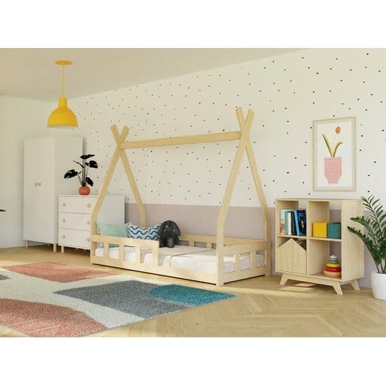 Benlemi - Lavhusseng som indisk telt med beskyttende kant - hegn - 90x200 Cm - Hvid