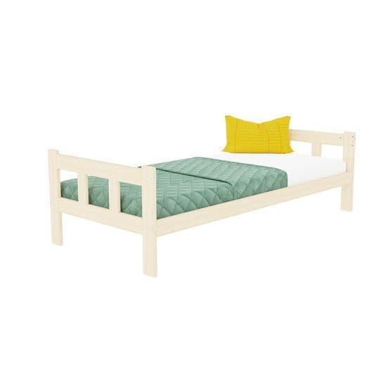 Benlemi - Enkeltseng med sengegavl - Hegn - 80x160 Cm - Ubehandlet