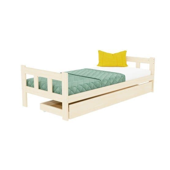 Benlemi - Enkeltseng med sengegavl - Hegn - 80x160 Cm - Olieret