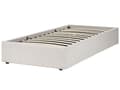 Miniatyrbilde 4 av 10: Seng Lys Beige Polstret 90 x 200 cm Med oppbevaring Uten sengegavl Lamellbunn Soverom Innredning Moderne design