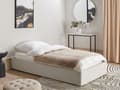 Miniatyrbilde 2 av 10: Seng Lys Beige Polstret 90 x 200 cm Med oppbevaring Uten sengegavl Lamellbunn Soverom Innredning Moderne design