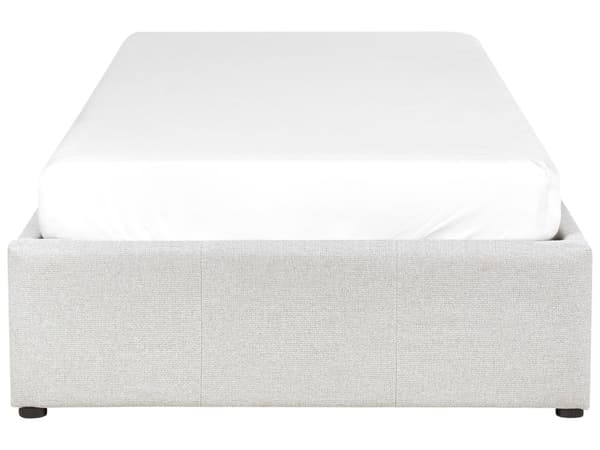 Seng lysegrå Polstret 90 x 200 cm Med oppbevaring Uten sengegavl Lamellbunn Soverom Innredning Moderne design
