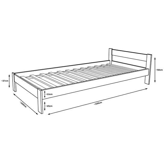 Enkeltseng - 190x90 Cm - Hvid