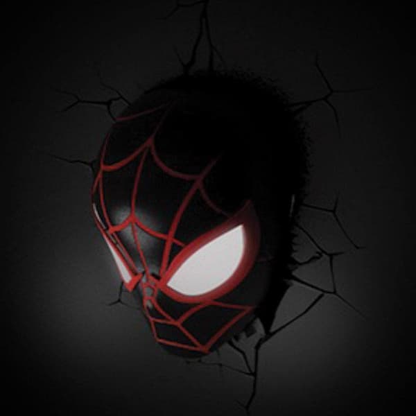 3dlight Marvel 3d Led Ljus Spindelmannen Miles Moralen Ansikte 3d Flerfärgad